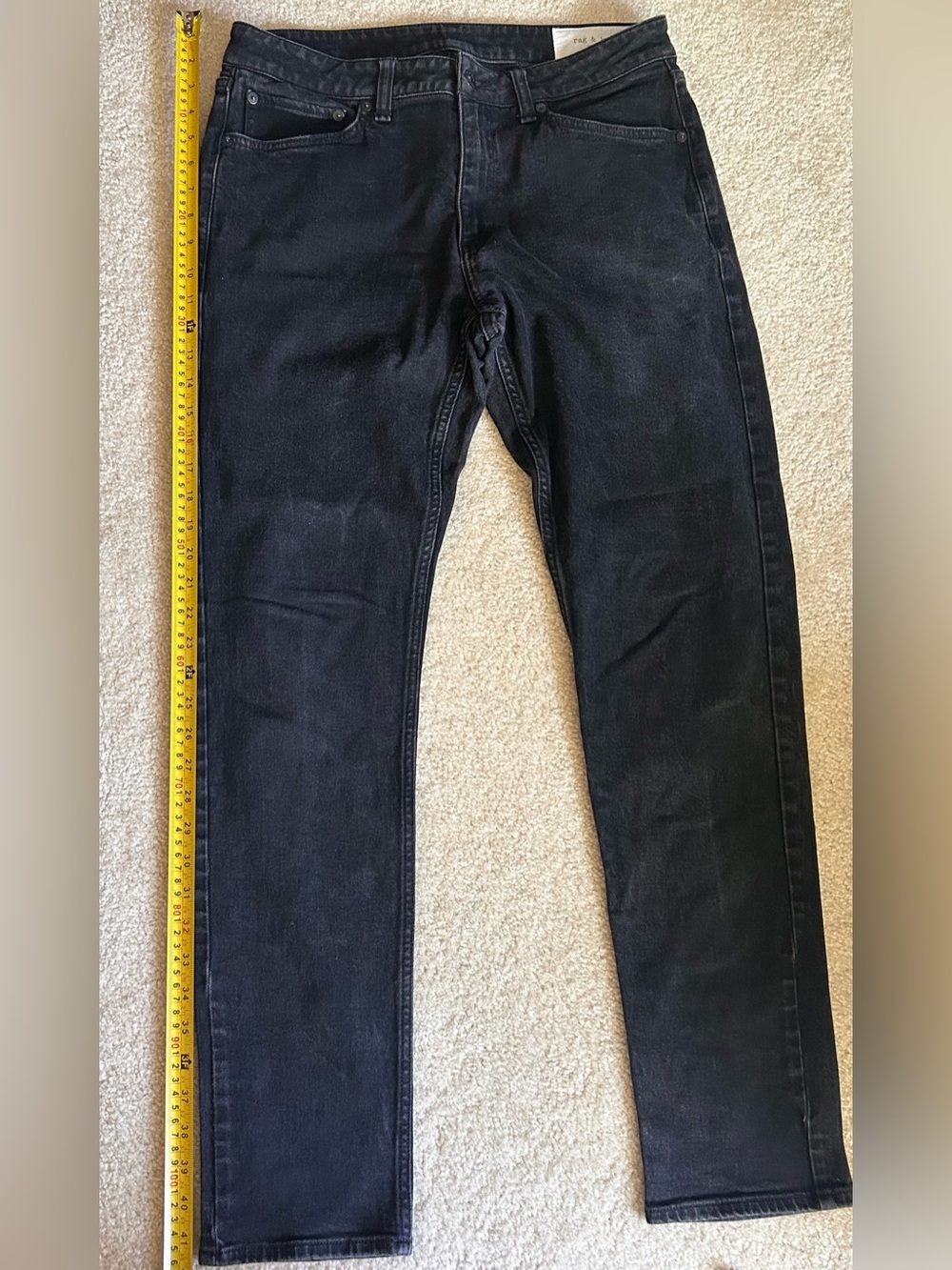 Rag & Bone Fit 3 Athletic Fit Black Jeans Men’s 32x32 Premium Stretch Denim - Picture 9 of 10
